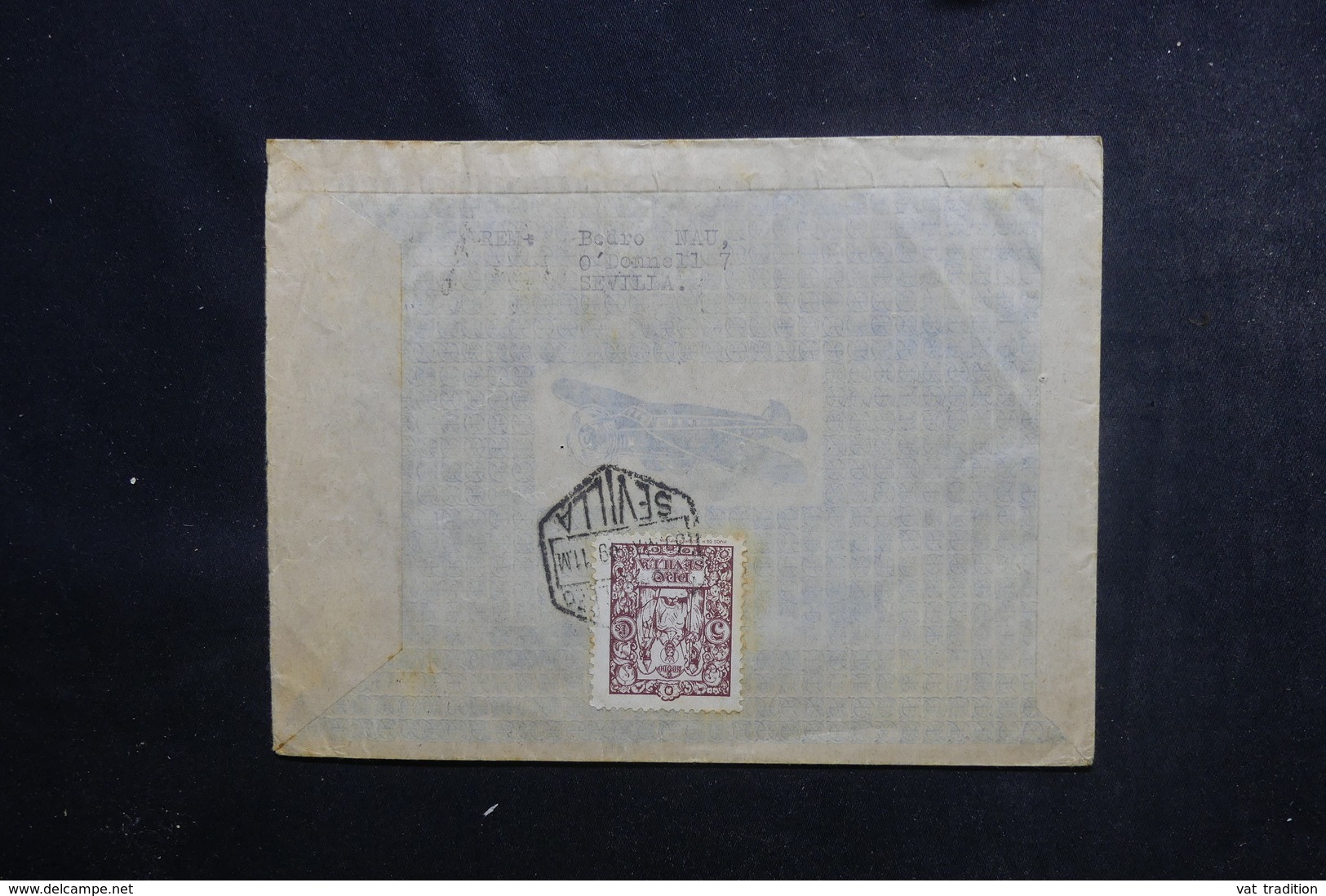 ESPAGNE - Censure De Sevilla Sur Enveloppe Patriotique De Franco En 1939 Pour L 'Allemagne - L 48381 - Nationalists Censor Marks