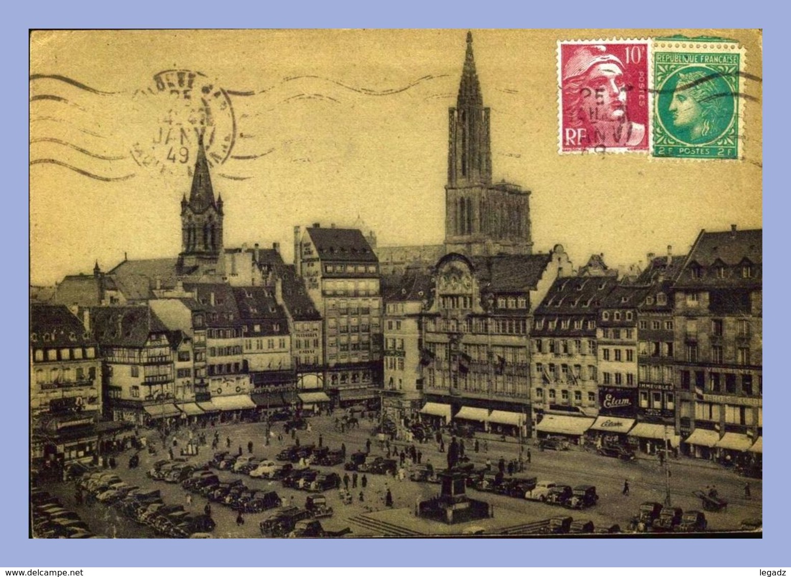 CPM - Strasbourg (67) - 801. Place Kleber  - // Nombreuses Voitures D'epoque - Strasbourg