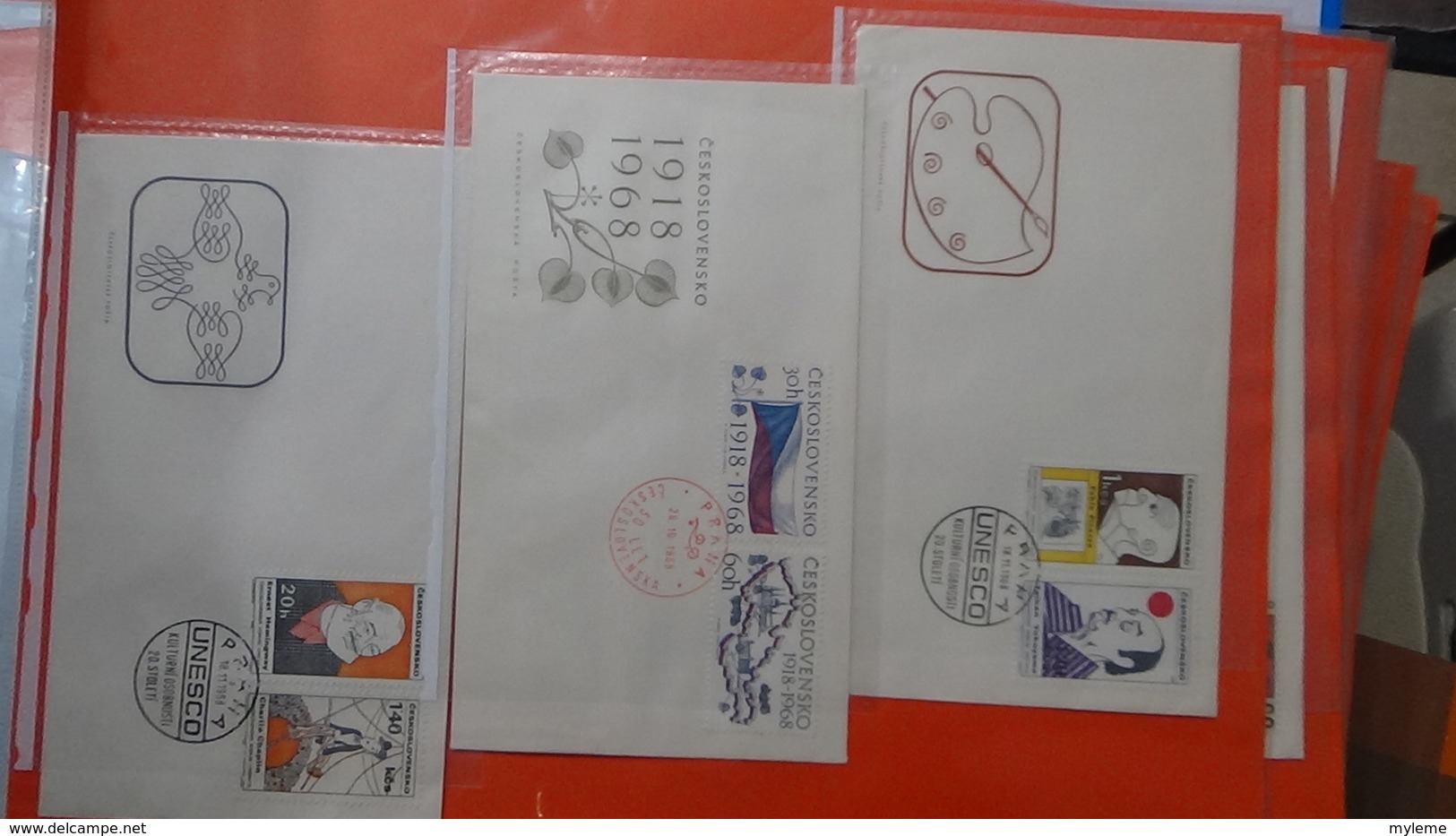 Lot de 101 enveloppes 1er jour de Tchécoslovaquie. A saisir !!!