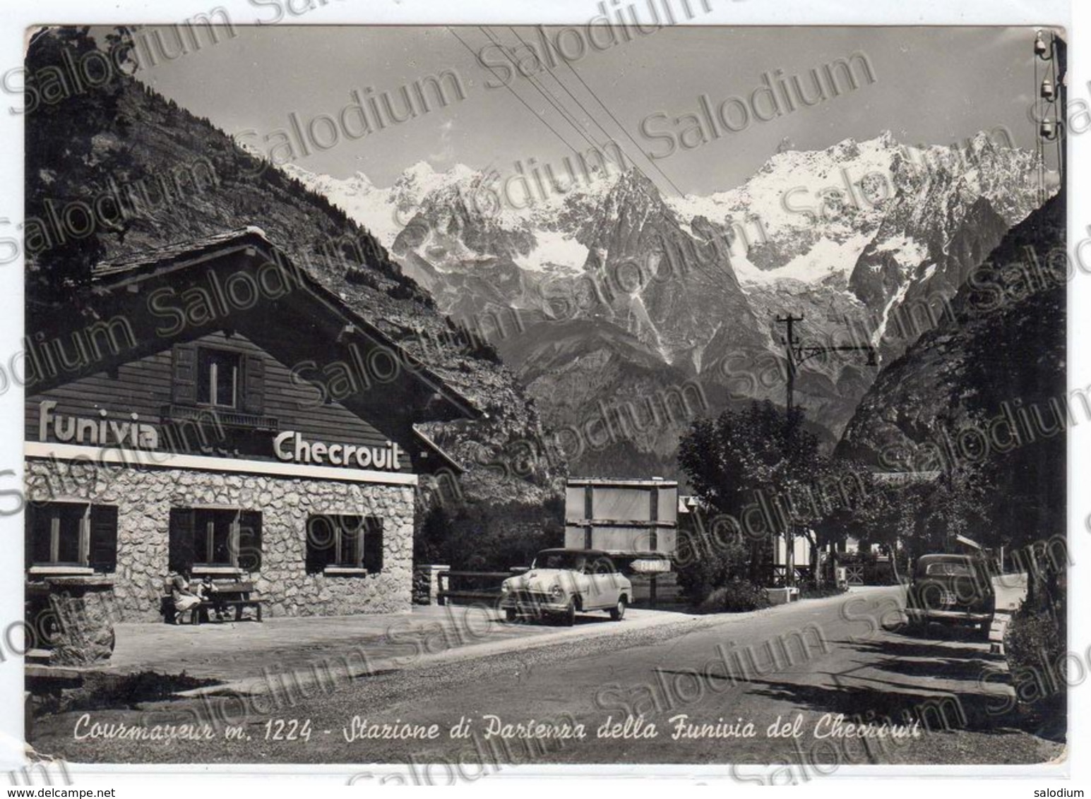 COURMAYEUR Stazione Funivia Auto Car Valle D'aosta Checrouit - Alfa Romeo ? - Andere & Zonder Classificatie