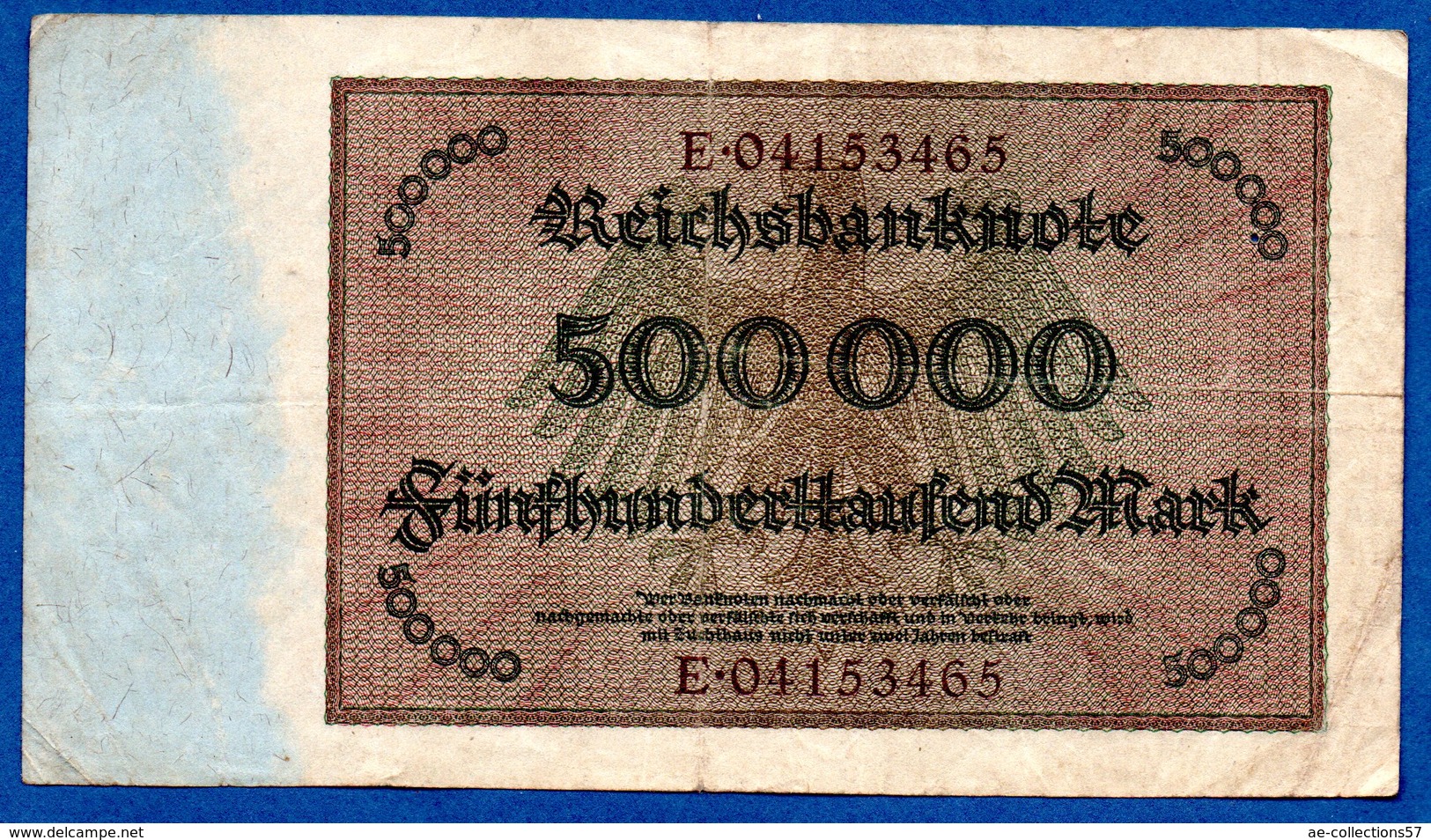 Allemagne -  500 000 Mark  1 Mai 1923  - état  TB - 500000 Mark