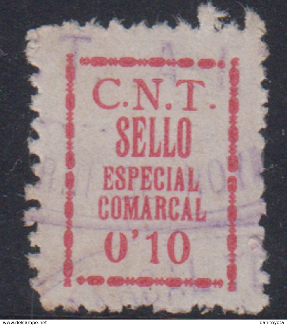 ESPAÑA.  VIÑETA POLÍTICA REPUBLICANA.  AFINET 766 (*).  0.40 PTAS CARMÍN  C.N.T - Spanish Civil War Labels