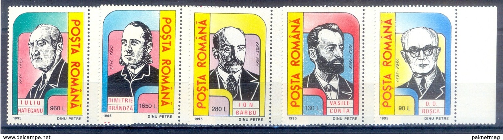 C91- ROMANIA 1995 FAMOUS PEOPLE PERSONAJES. - Unused Stamps