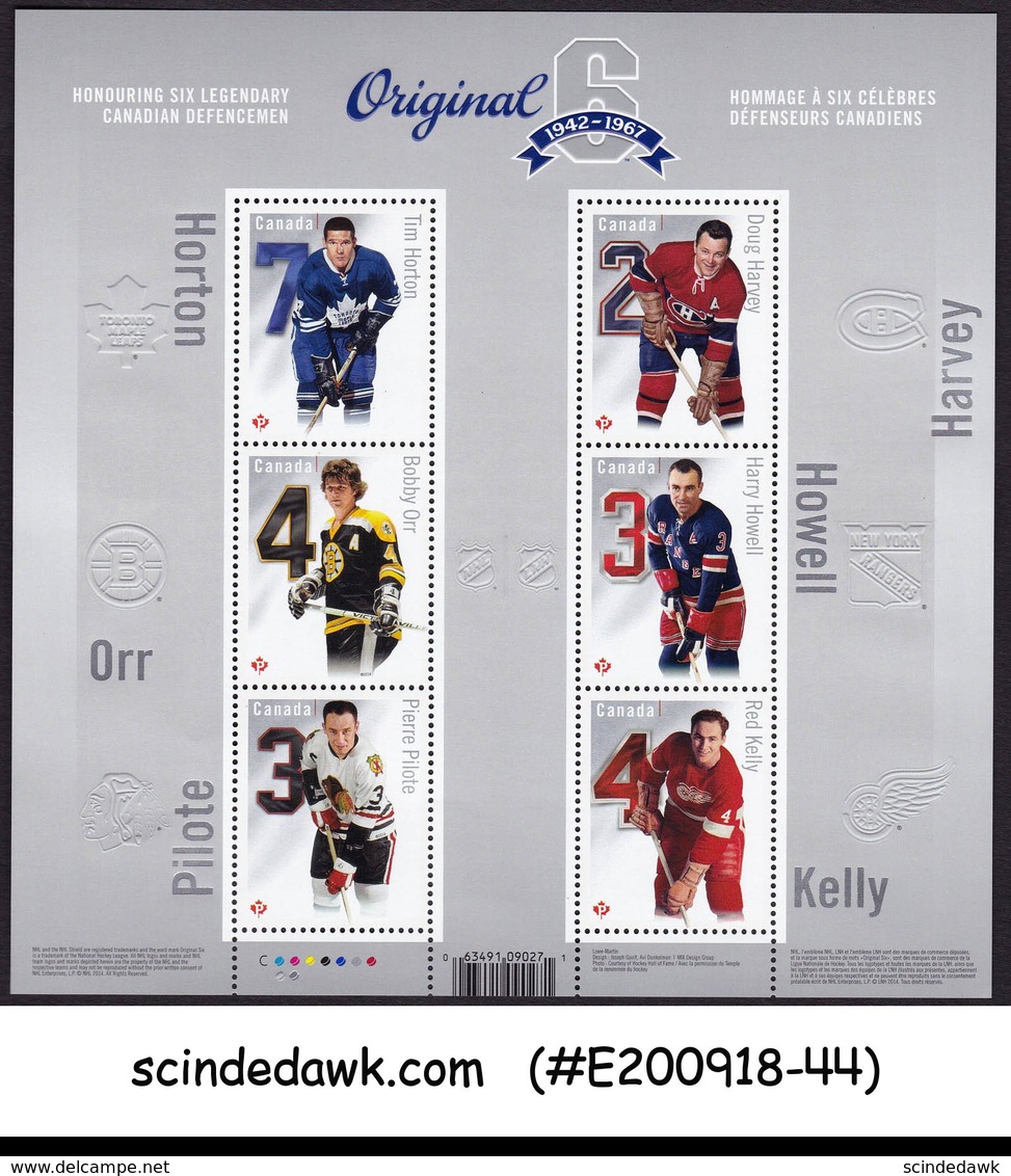 CANADA - 2014 NHL TEAMS - ORIGINAL SIX / SPORTS MIN/SHT MNH PRESENTATION PACK - Ungebraucht