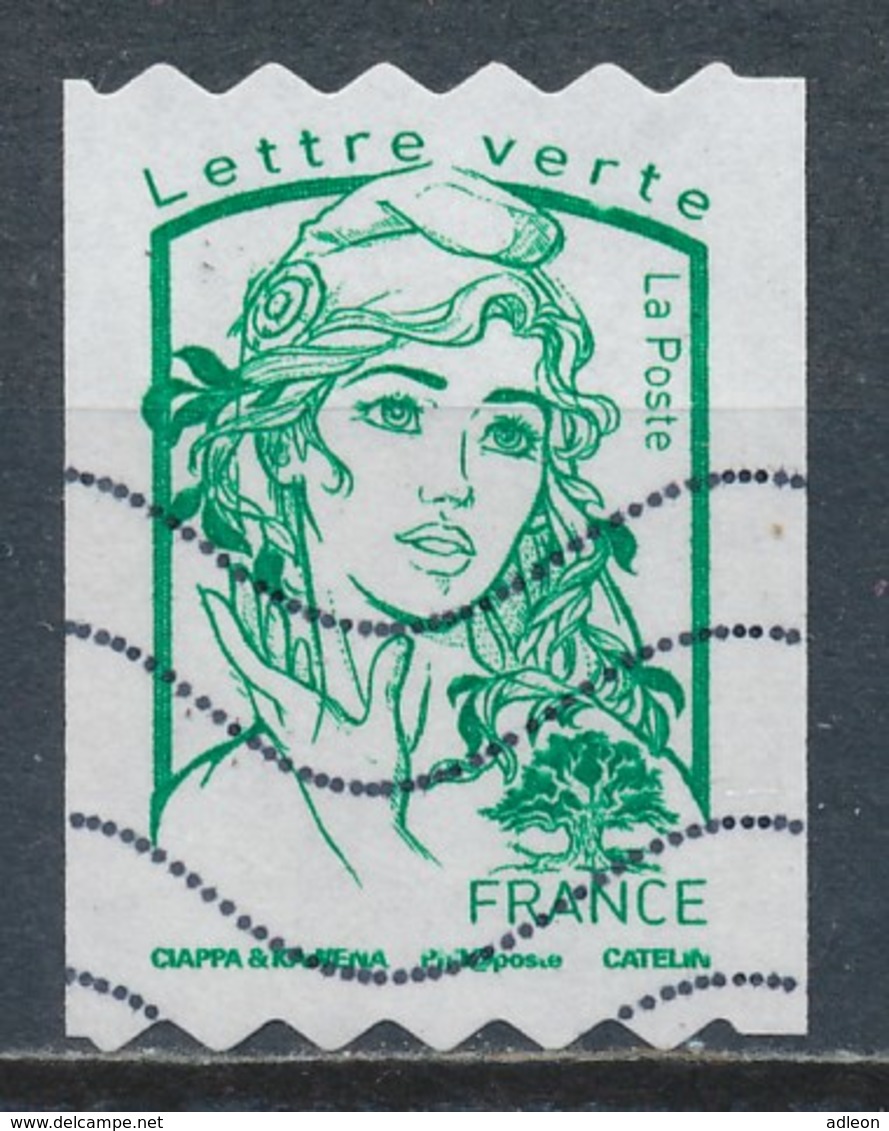 France - Marianne De Ciappa Et Kawena - Roulette Lettre Verte YT A1257 Obl. Ondulations TSC1000 - Autres & Non Classés