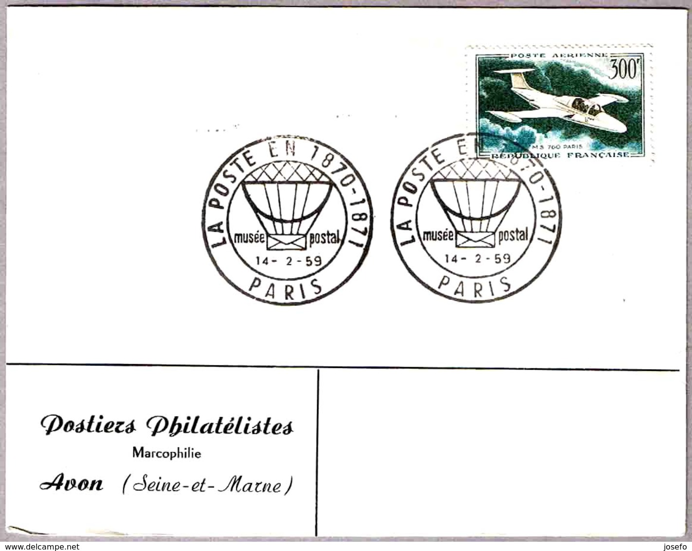 LA POSTE EN 1870-1871 - El Correo En 19870/71. Paris 1959 - Correo Postal