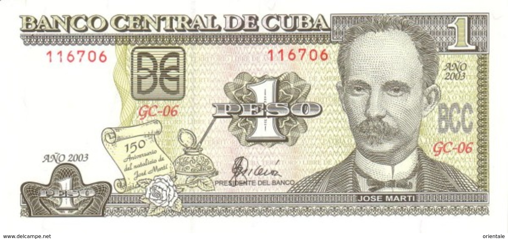 CUBA P. 125 1 P 2003 UNC - Cuba