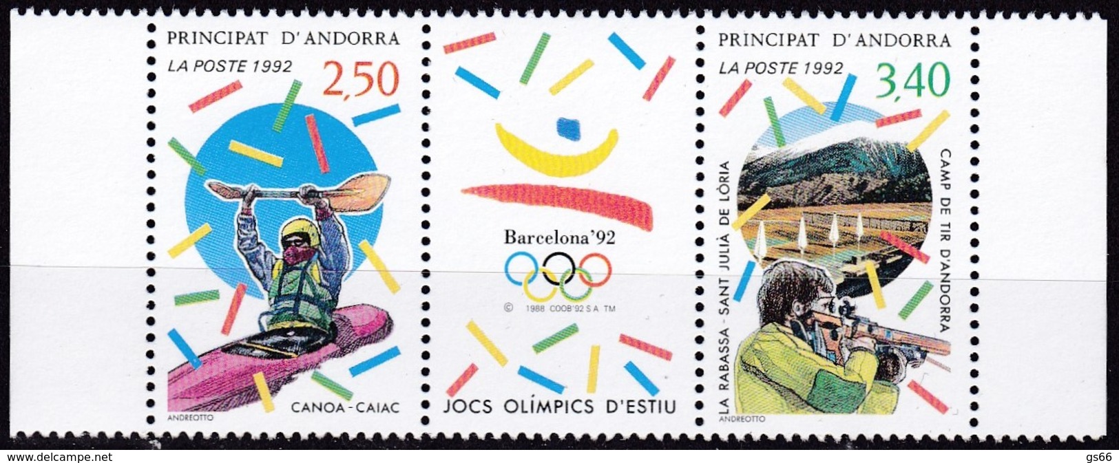 Andorra, Fr. 1992, 439/40, Olympische Sommerspiele, Barcelona.. MNH **, - Ungebraucht