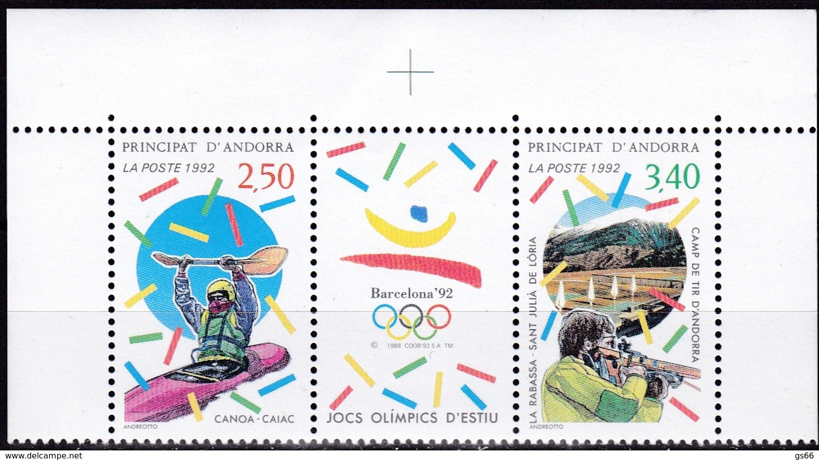 Andorra, Fr. 1992, 439/40, Olympische Sommerspiele, Barcelona.. MNH **, - Ungebraucht