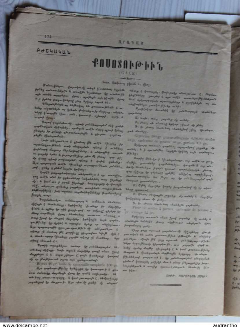 rare revue Arménienne Arakadz 1919 Arménie