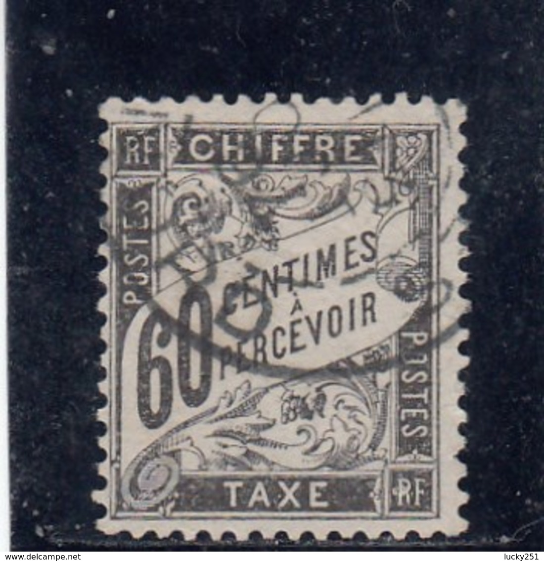 France - 1881-92 - Taxes - N°YT 21 - 60c Noir - Oblitéré - 1859-1959 Usati