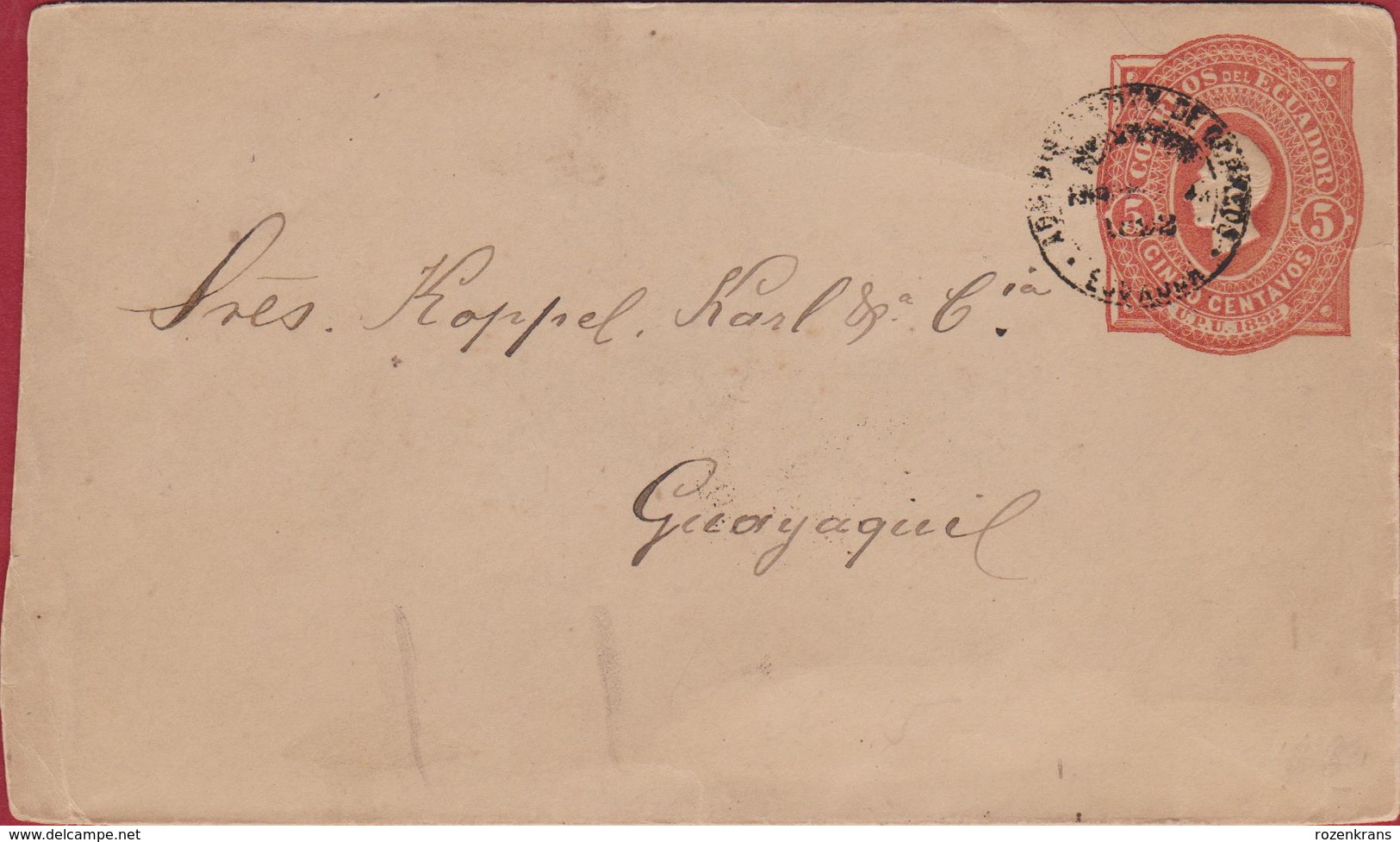 Equateur Ecuador Entier Postal Stationery Enveloppe Postwaardestuk - Equateur