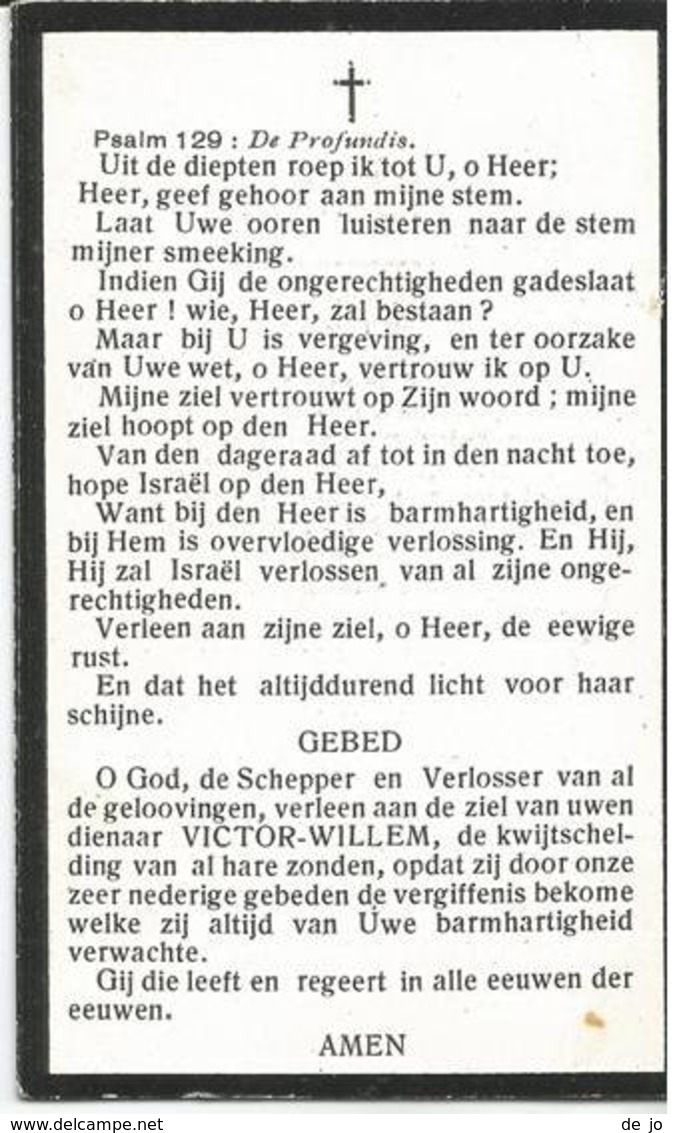 DE BRUYN Victor-Willem Notaris ° 1864 Antwerpen +1915 E. Sengier Josefina Doodsprentje Image Mortuaire Funeral Card - Religion & Esotérisme