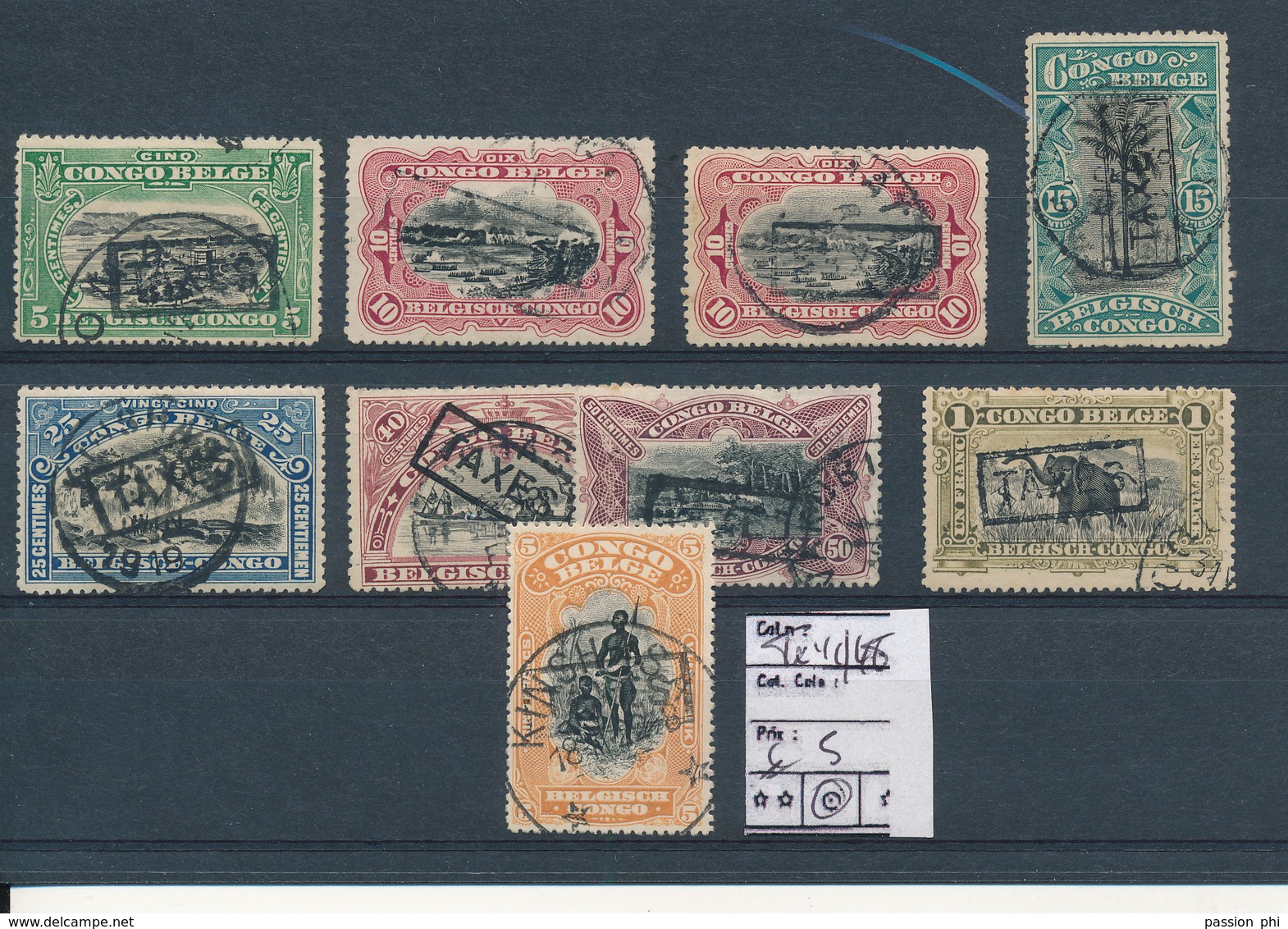 BELGIAN CONGO POSTAGE DUE 1915 ISSUE COB TX41/48 USED - Usados