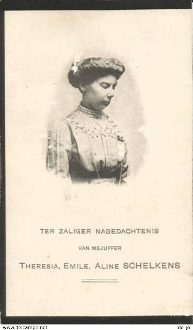 SCHELKENS Theresia °1888 Mechelen + 1912  Doodsprentje Image Mortuaire  Funeral Card Immaginetta - Religion & Esotericism