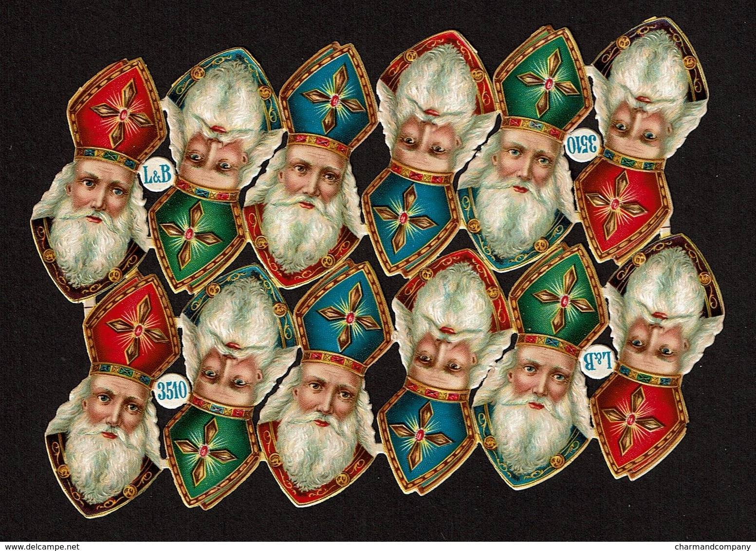 Littauer & Boysen L & B N° 3510 - SCRAP -  DECOUPIS  - DIE-CUT - Gaufré / Embossed - St Nicolas / Sinterklaas - 2 Scans - Autres & Non Classés