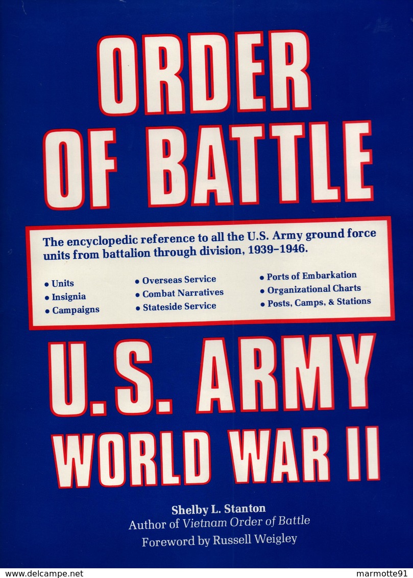 ORDER OF BATTLE US ARMY GROUND FORCE WORLD WAR WWII GUERRE 1939 1946 - 1939-45
