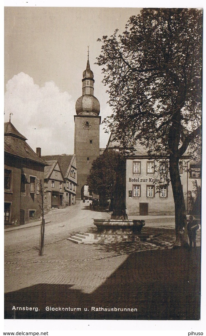 D-10088   ARNSBERG : Glockenturm U. Rathausbrunnen - Arnsberg