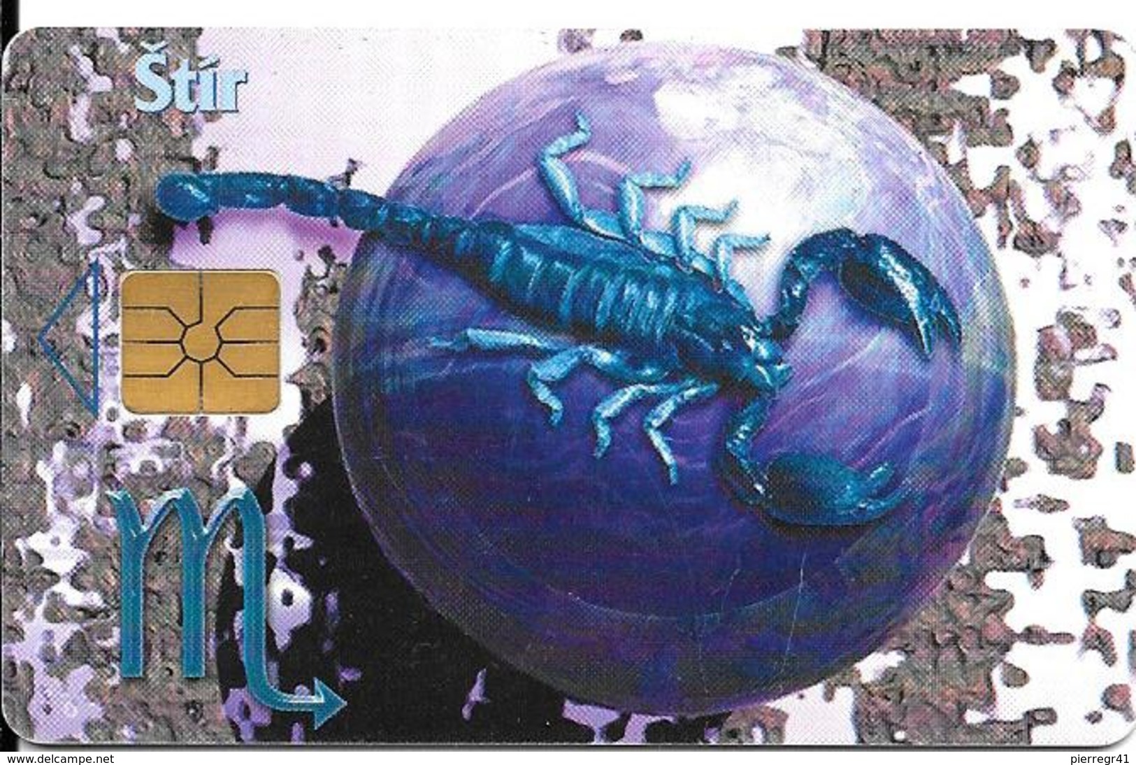 CARTE PUCE-1998-TCHECOSLOVAQUIE-GEM1-ZODIAQUE-SCORPION-STIR-UTILISE-TBE - Zodiaque