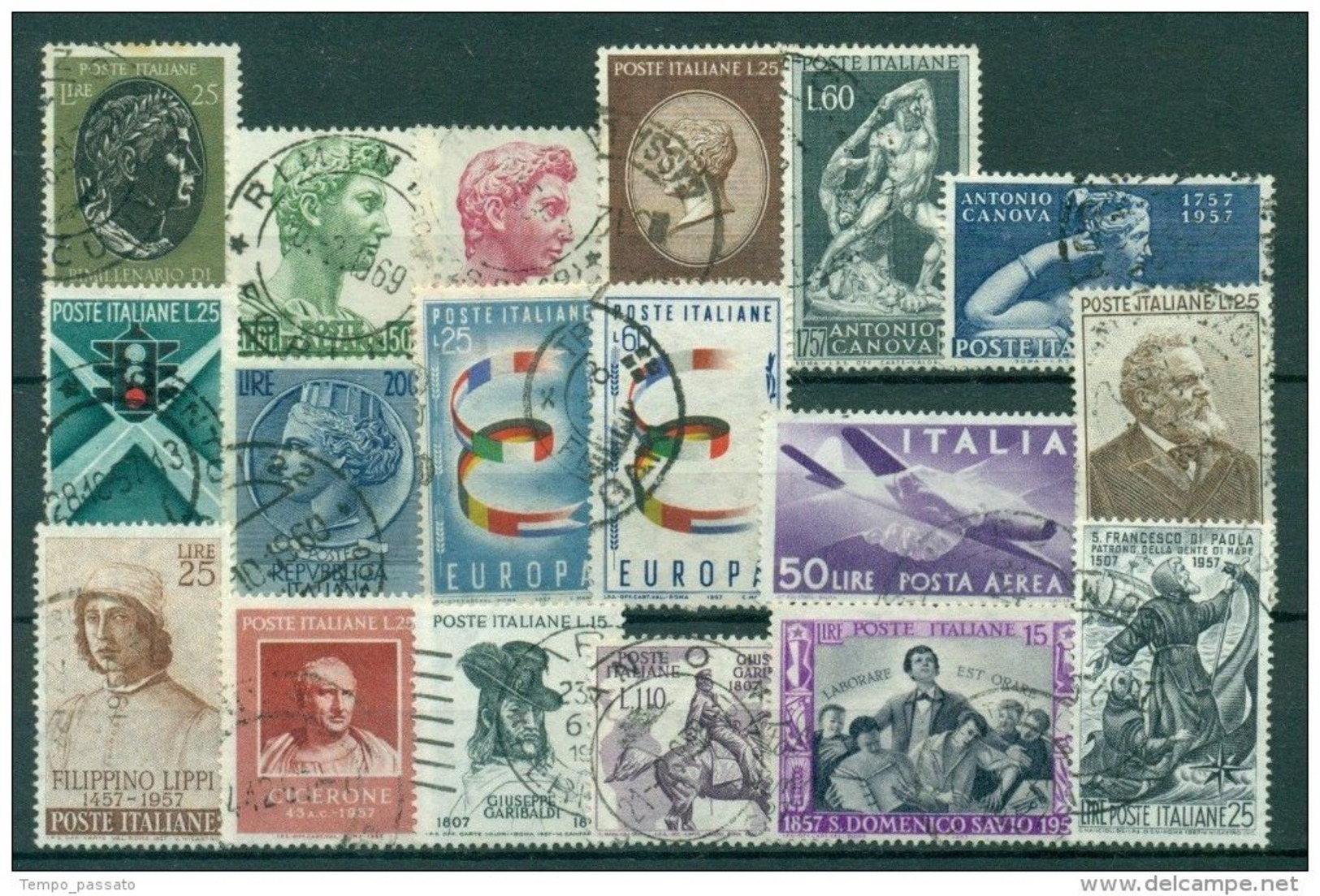 ITALIA REPUBBLICA - 9 ANNATE COMPLETE FRANCOBOLLI USATI DAL 1952 AL 1960 PERFETTI AFFARONE PREZZO PIU' BASSO SUL MERCATO