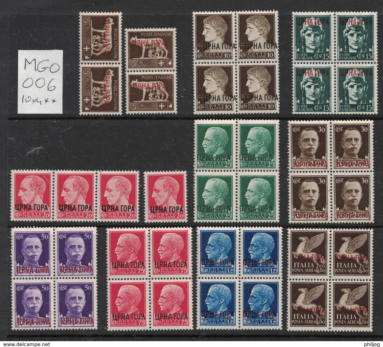 Montenegro Yvert 15-23 Et PA1 ** (Occupation Italienne) - MNH Scott#2N15-2N23 And 2NC9 - Michel 23-32 - Montenegro