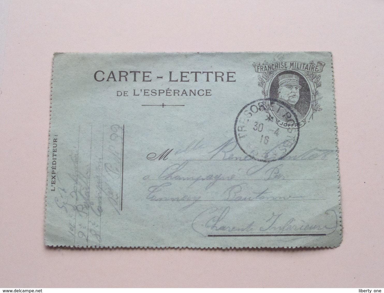 Carte-Lettre De L"Espérance ( Franchise Militaire Joffre ) Anno 1916 Tresor Et Postes ( Details Zie Foto's ) ! - Documents