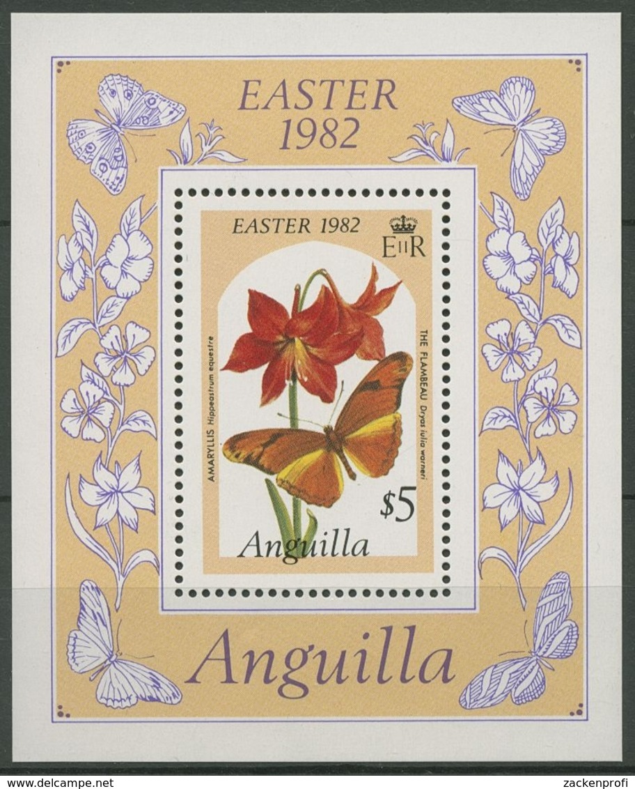 Anguilla 1982 Schmetterlinge Auf Blüten Block 41 Postfrisch (C94634) - Anguilla (1968-...)