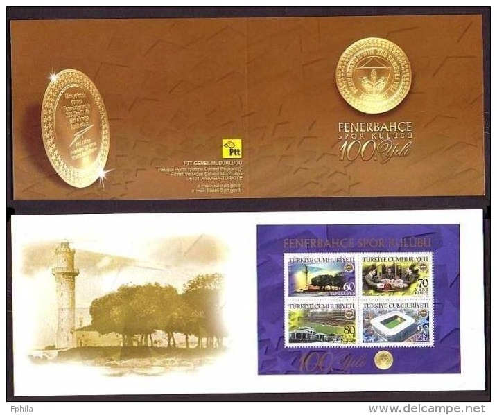 2007 TURKEY THE CENTENARY OF FENERBAHCE SPORTS CLUB BOOKLET MNH ** - Postzegelboekjes