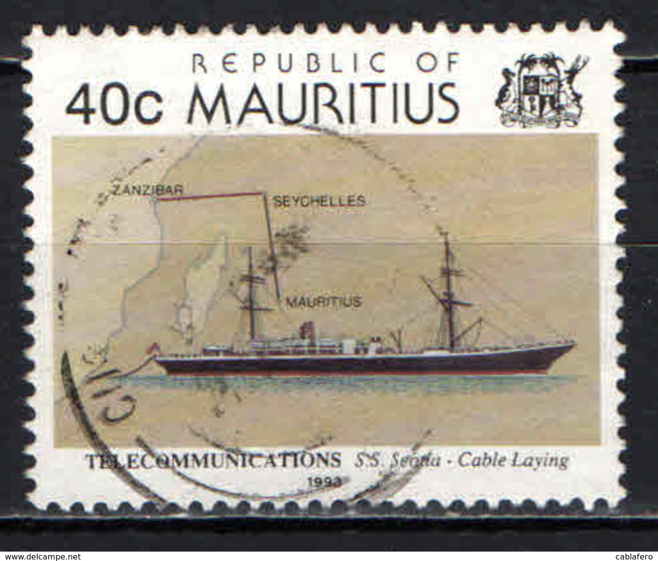 MAURITIUS - 1993 - SS Scotia, Cable Laying - USATO - Mauritius (1968-...)