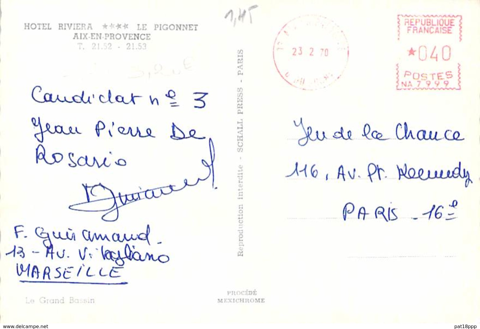 13 - AIX En PROVENCE : HOTEL RIVIERA - Le Pigonnet-  CPSM Dentelée Grand Format 1970 - Bouches Du Rhône - Aix En Provence