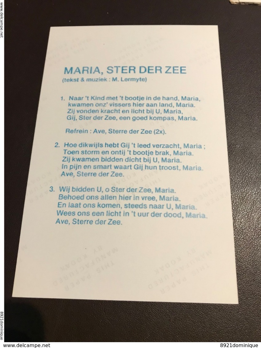 De Panne - La Panne - Maria , Ster Der Zee ( Tekst& Muziek : M. Lermyte - Lieux