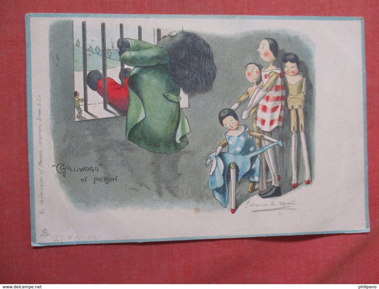 Tuck Series  Golliwogg In Prison   Signed Artist  Crease Left Side       Ref 3751 - Other & Unclassified