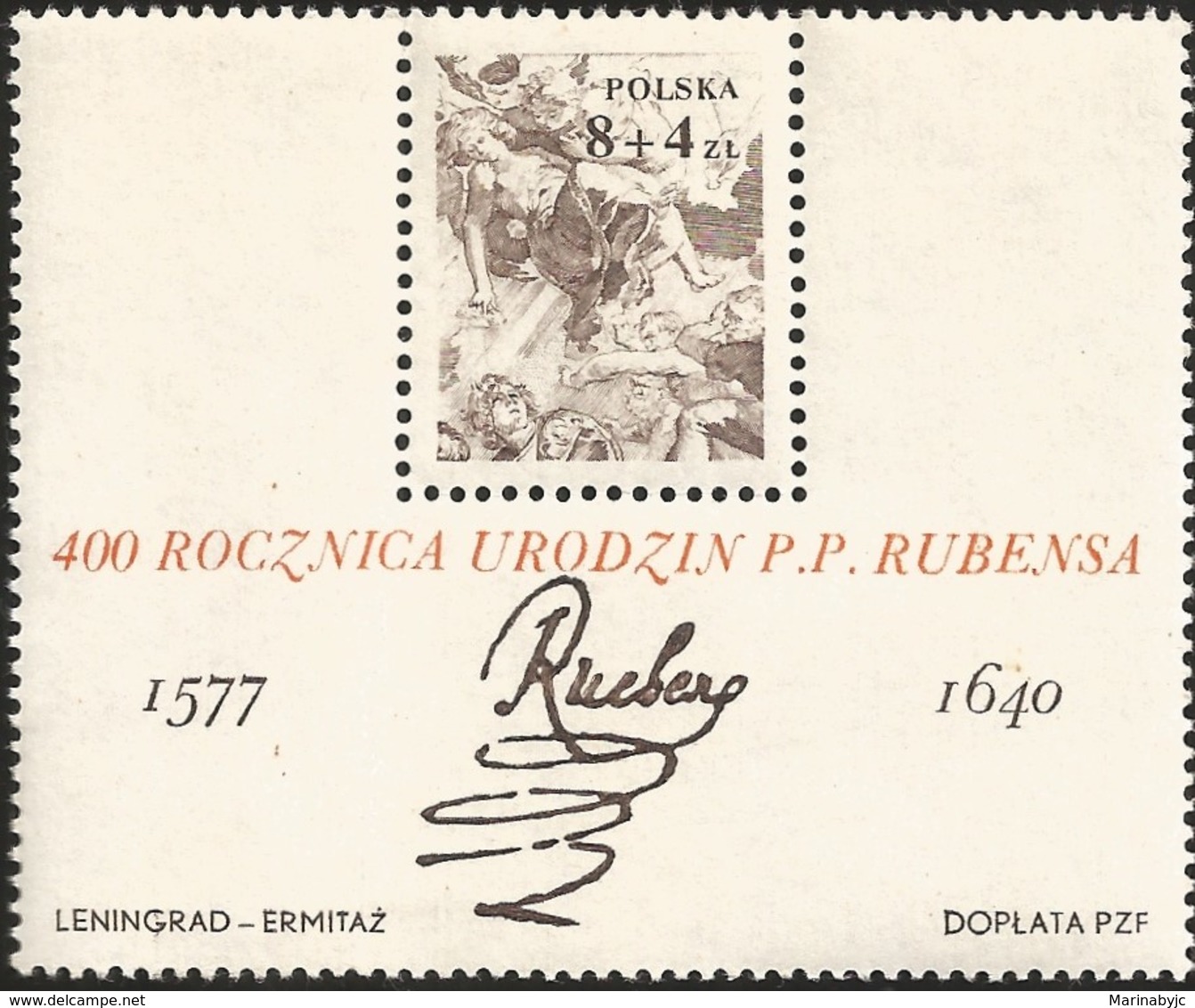 V) 1977 POLAND, STONING OF ST. STEPHEN BY RUBENS, PETER PAUL RUBENS (1577-1640), FLEMISH PAINTER, MNH - Unused Stamps