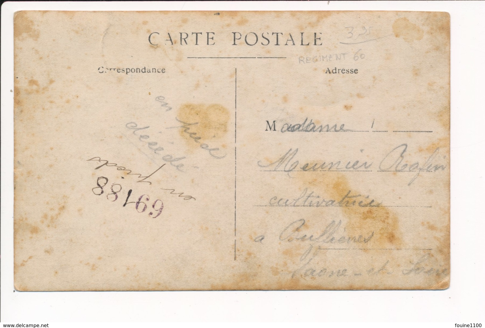 Carte Photo Militaire Avec Son Fusil Du 60e Régiment à Identifier - Andere & Zonder Classificatie