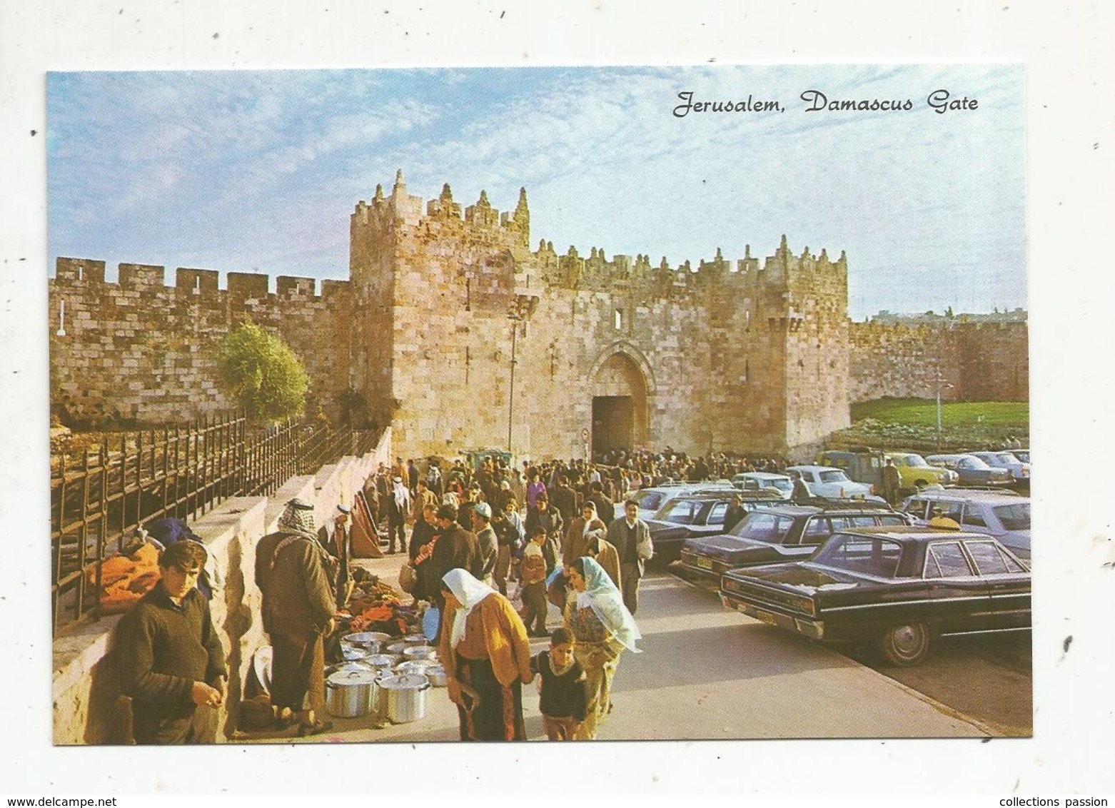 Cp, Israel , JERUSALEM , The DAMASCUS Gate ,  Porte De DAMAS ,  Vierge , Automobiles - Passenger Cars