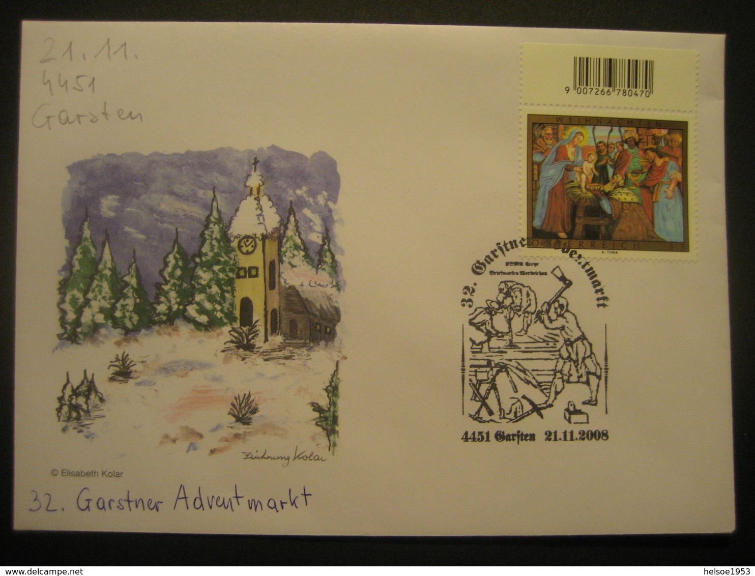 Österreich- Garsten 21.11.2008, 32. Adventmarkt - Storia Postale