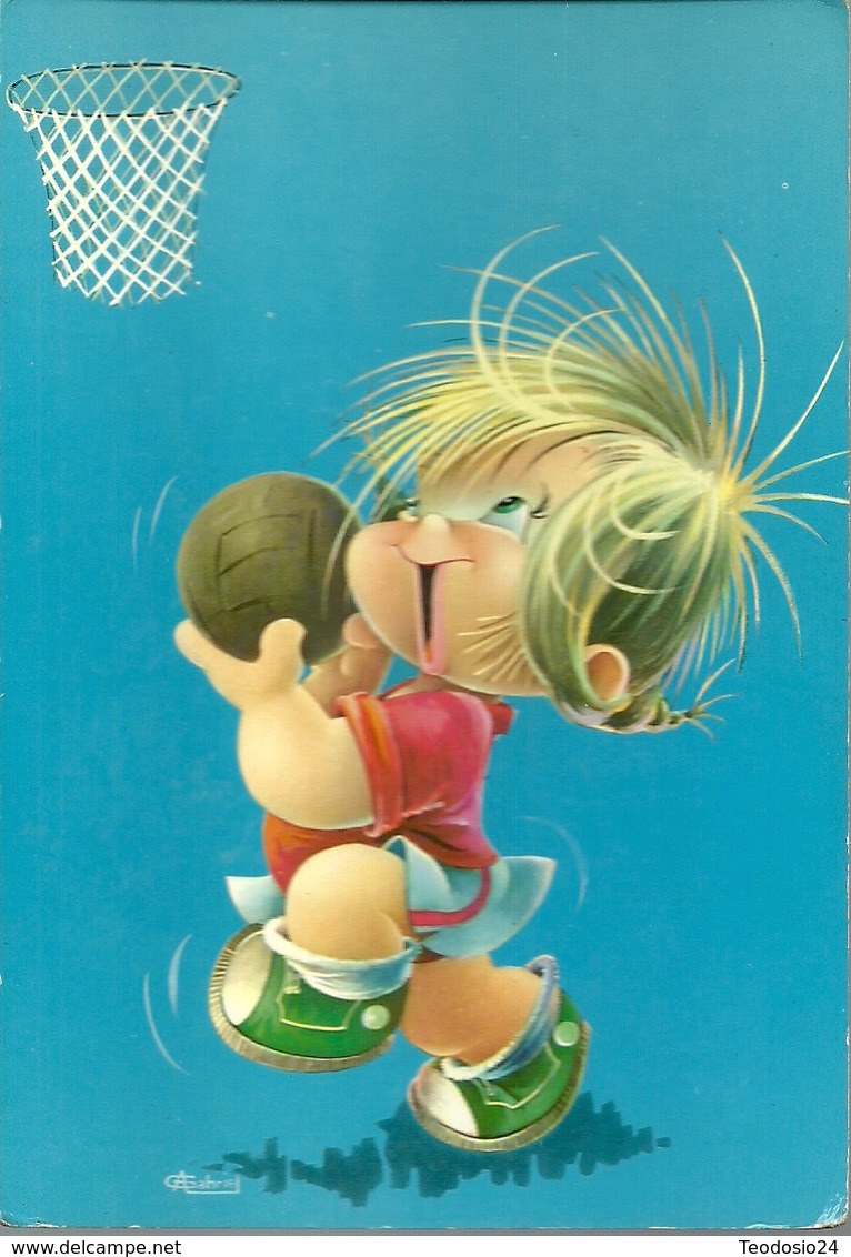 Niño Jugando A Baloncesto. Dibujo. - Basketball