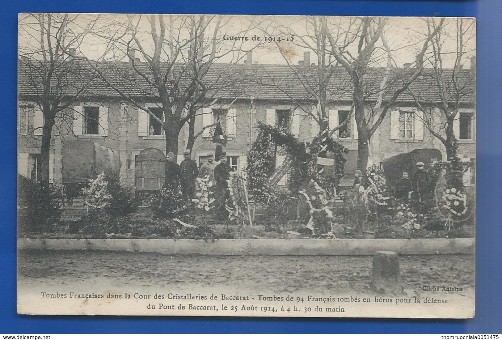 BACCARAT  Tombes Françaises Dans La Cour De La Cristallerie  Animées   écrite En 1917 - Baccarat