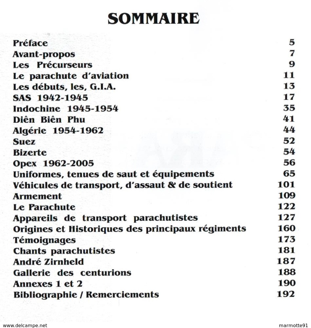 LES PARAS DE FRANCE HISTOIRE ILLUSTREE DES UNITES PARACHUTISTES 1935 2005 TAP BERET ROUGE - Francese