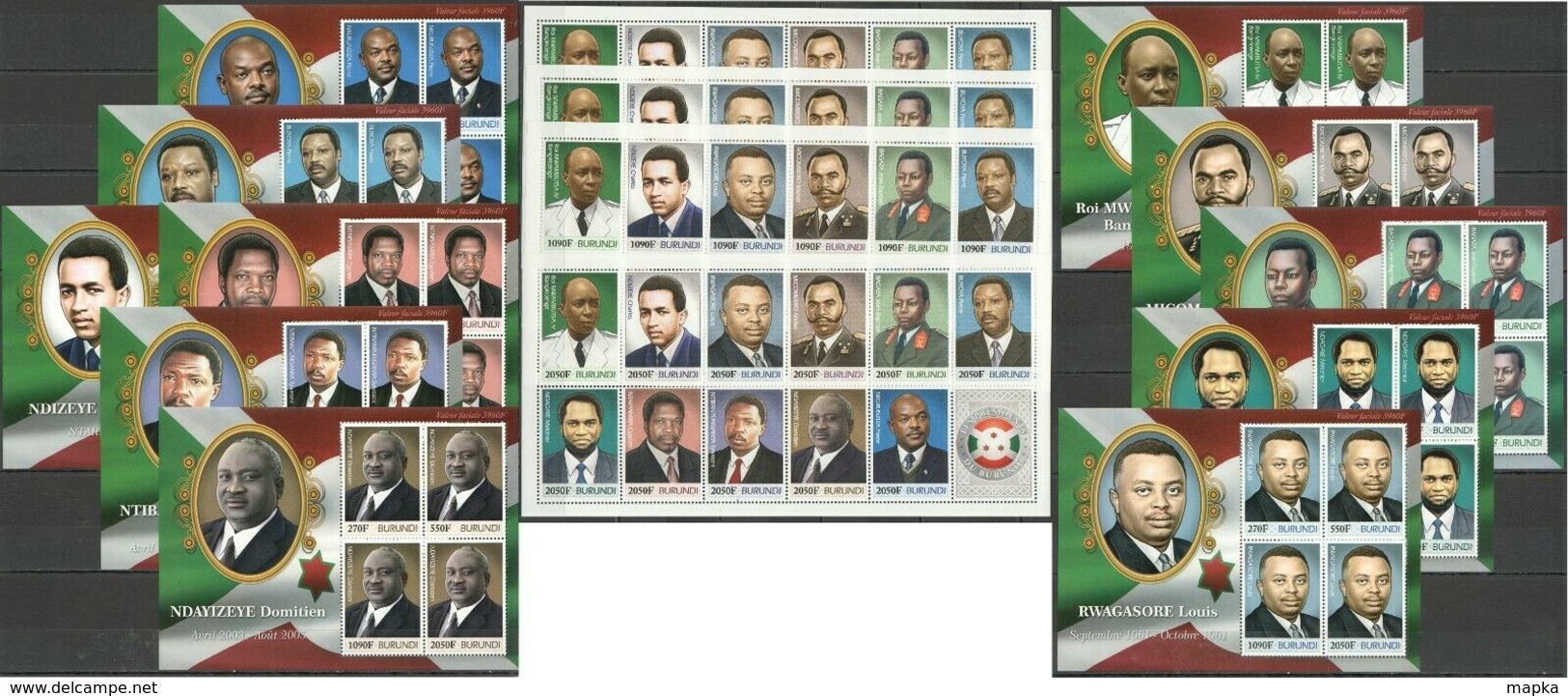 TT036 BURUNDI FAMOUS PEOPLE PRESIDENTS OF THE BURUNDI 11KB+4SH MNH - Otros & Sin Clasificación