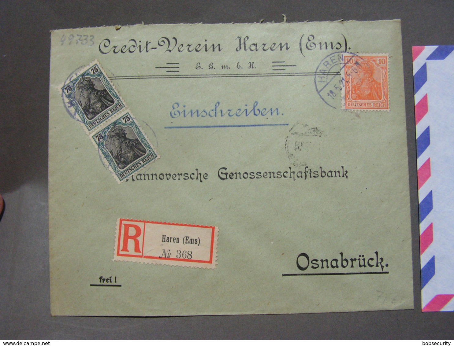 Germania Cv. Haren Emas Nach Osnabrück 1921 - Briefe U. Dokumente