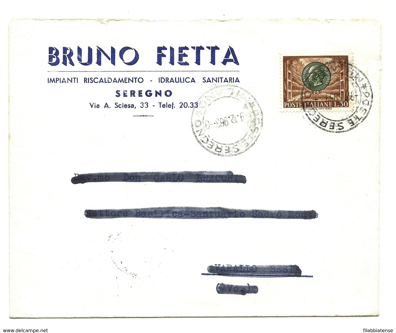 1963 - Italia - Lettera Timbro Seregno     16/13 - 1961-70: Marcofilia