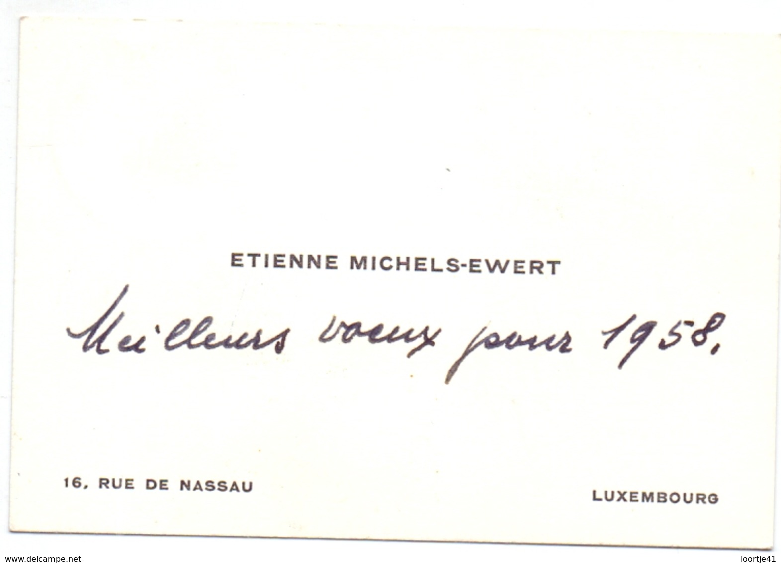 Visitekaartje - Carte Visite - Etienne Michels - Ewert - Luxembourg - Cartes De Visite