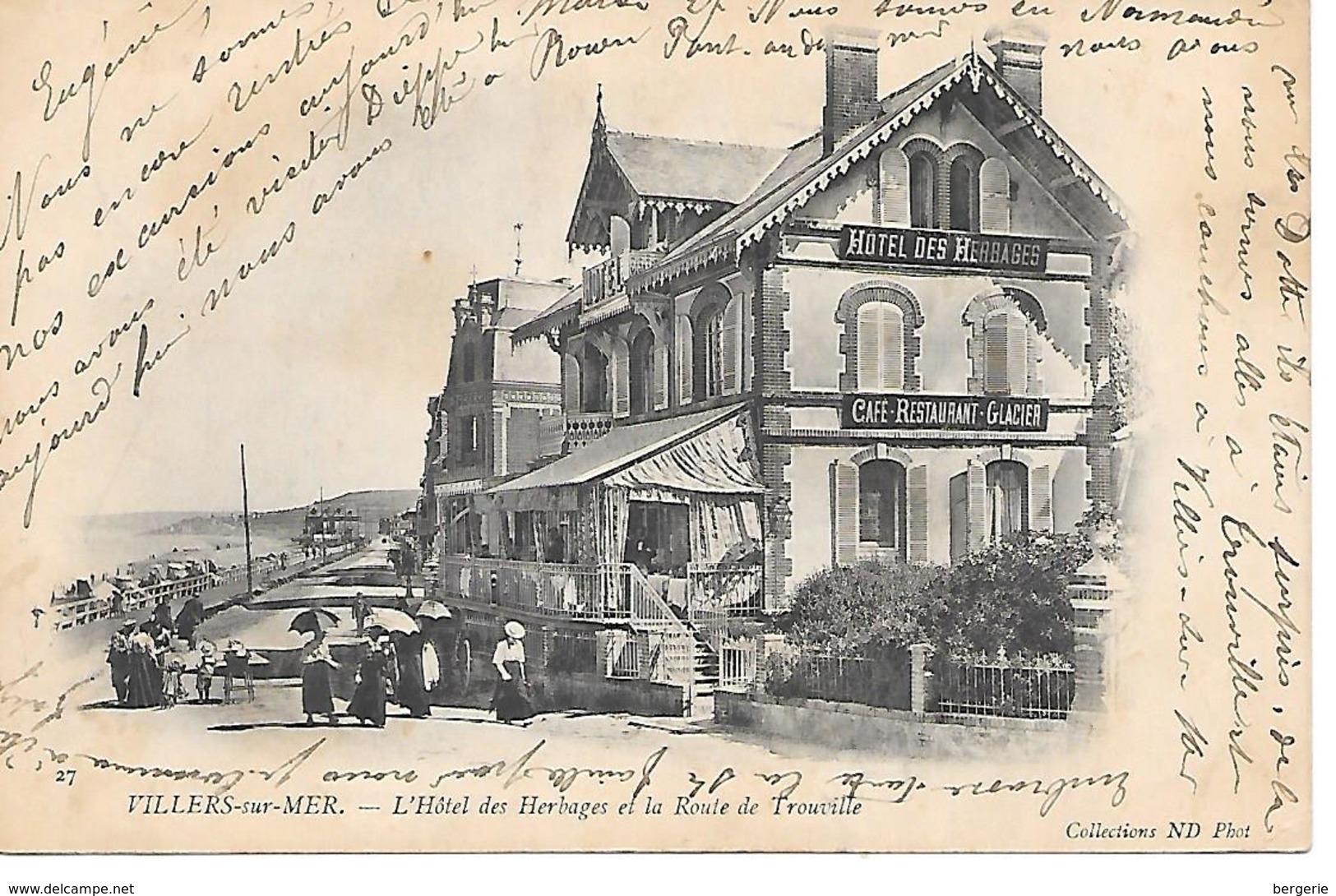 Nv/ 1    14   Villers Sur Mer    Hotel Des Herbages  &  Route De Trouville        (animations) - Villers Sur Mer