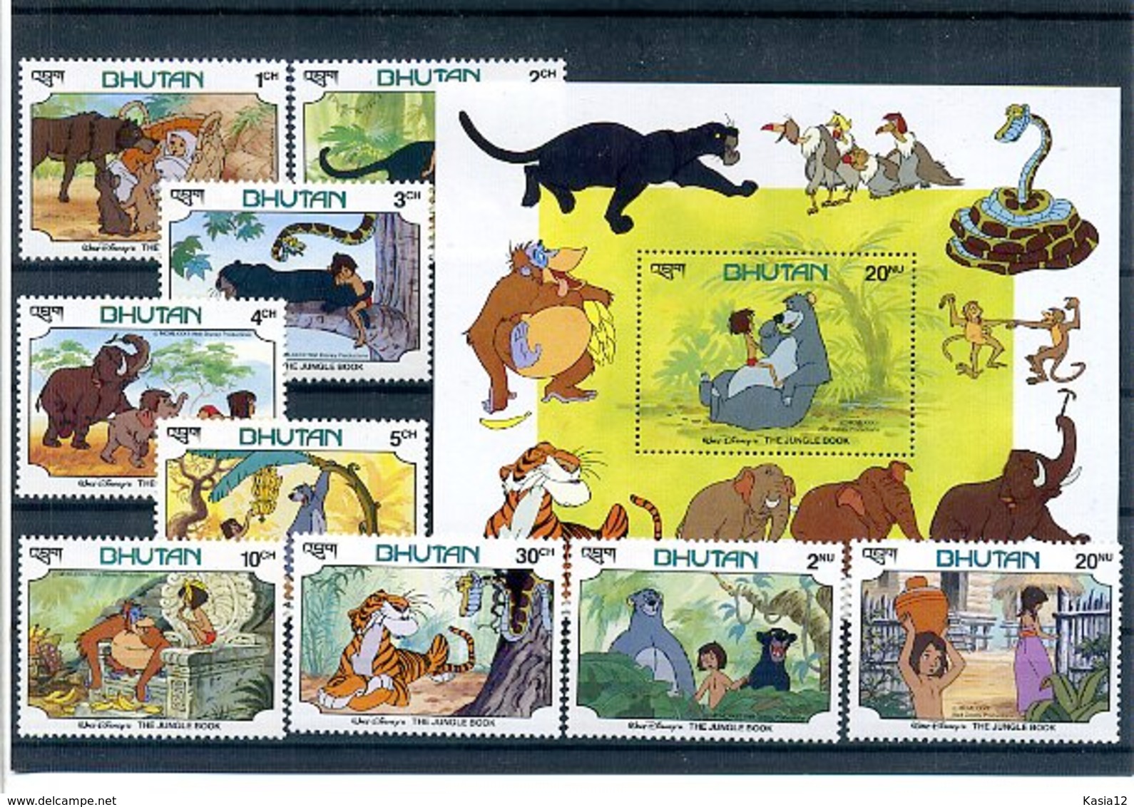 A23694)Disney: Bhutan 781 - 789** + Bl 91** - Disney