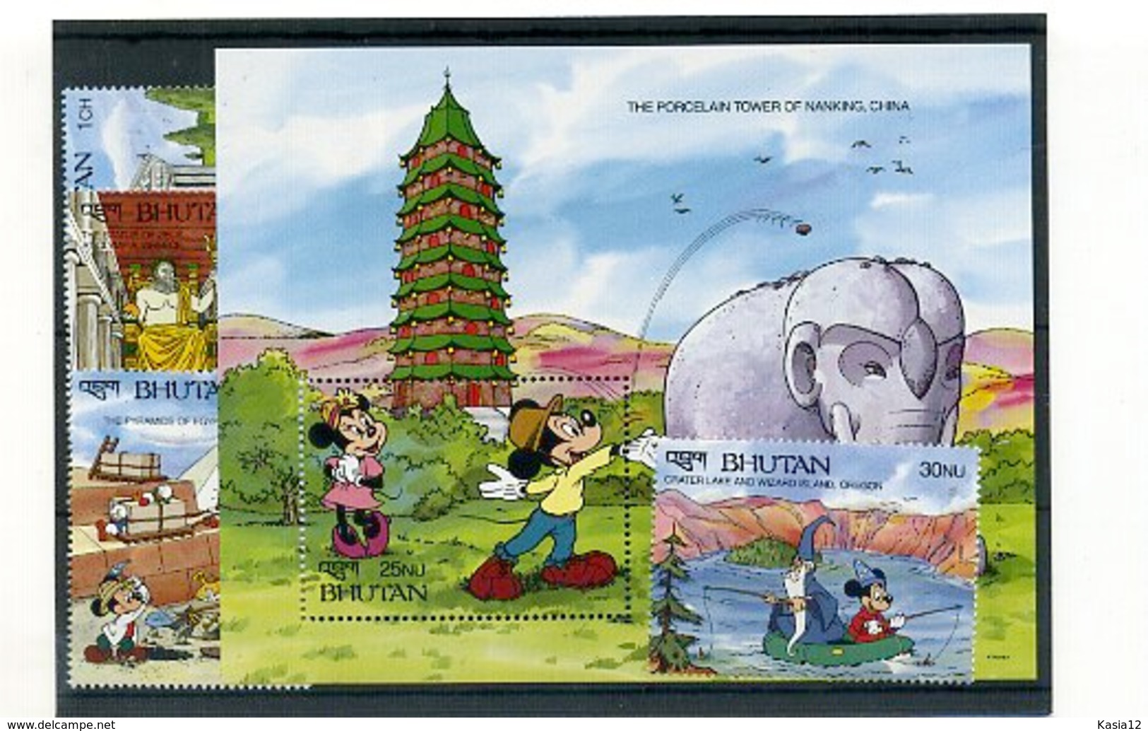 A23697)Disney: Bhutan 1380 - 1382** + 1393** + Bl 298** - Disney