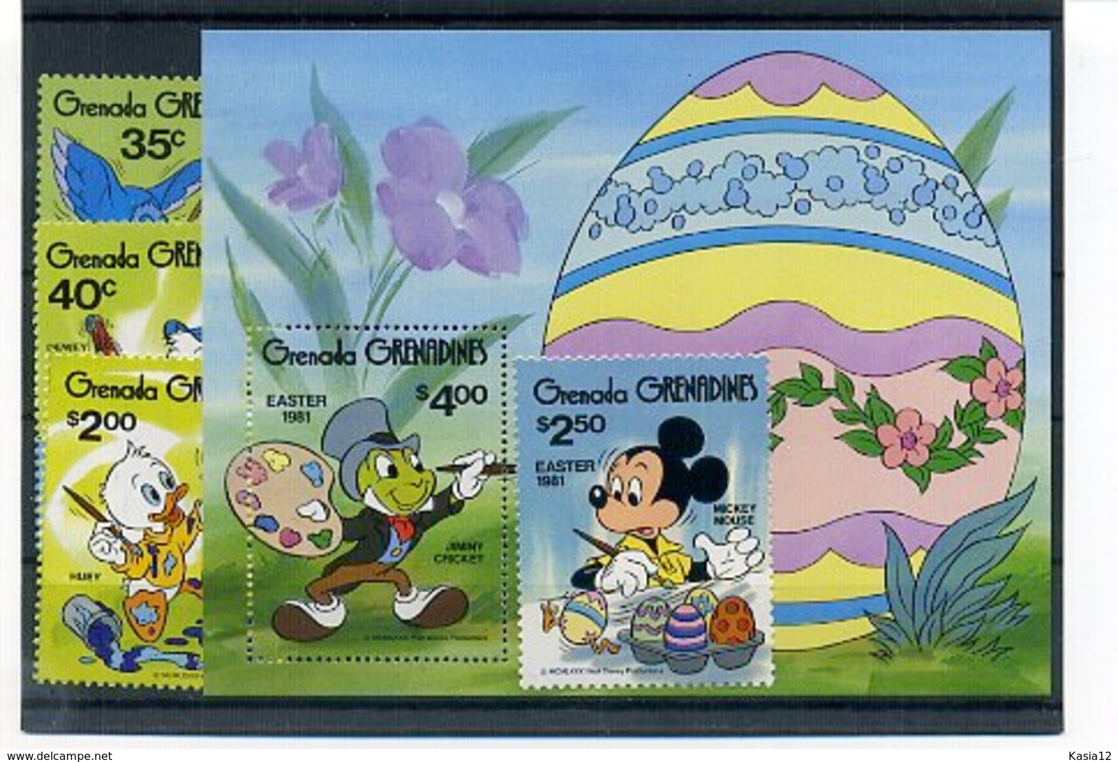 A23720)Disney: Grenada-Grenadinen 437 - 440** + Bl 54** - Disney