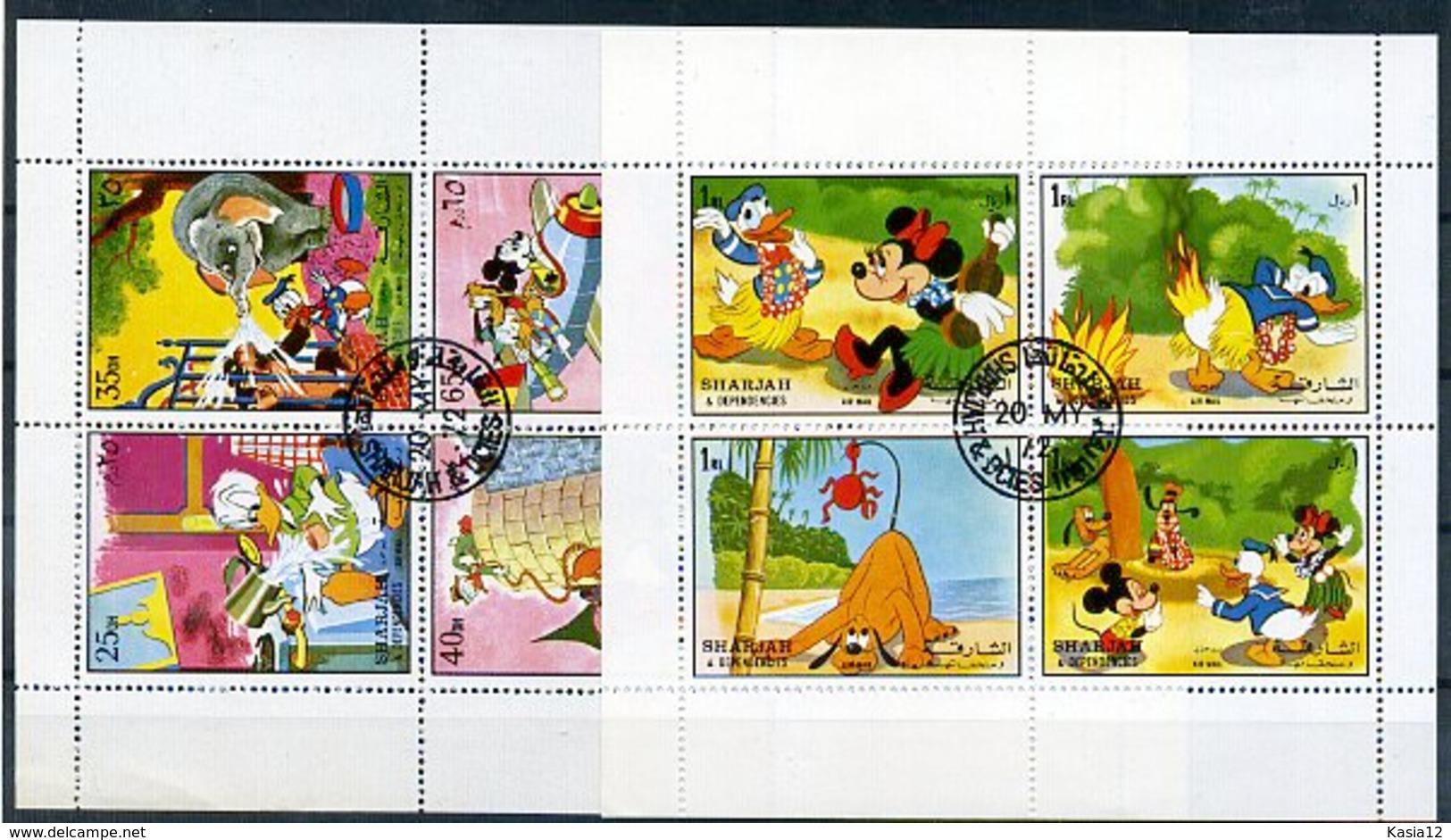 A23738)Disney: Sharjah 1238 - 1247 KLB Gest. - Disney