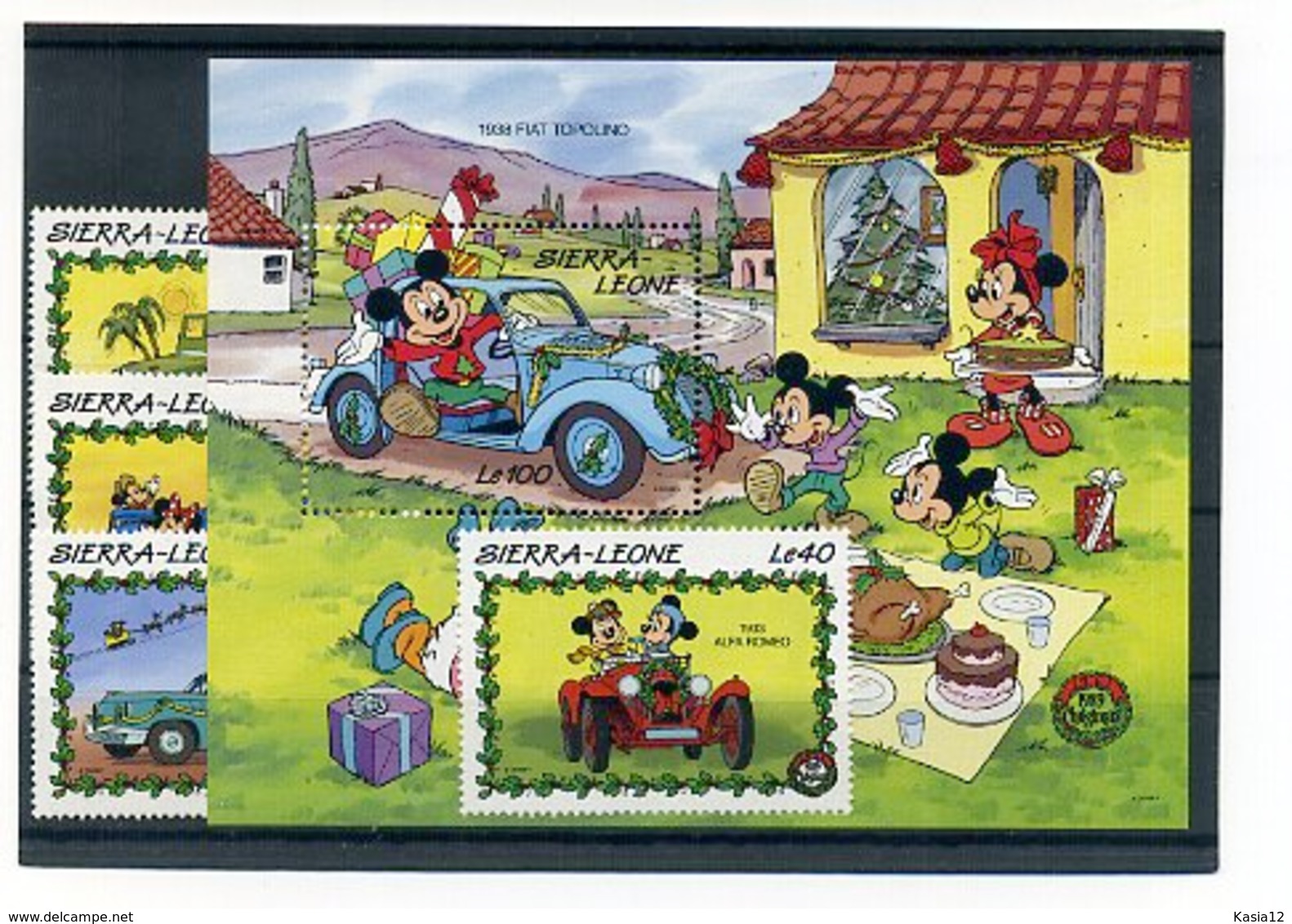 A23744)Disney: Sierra Leone 1335 - 1338** + Bl 117** - Disney