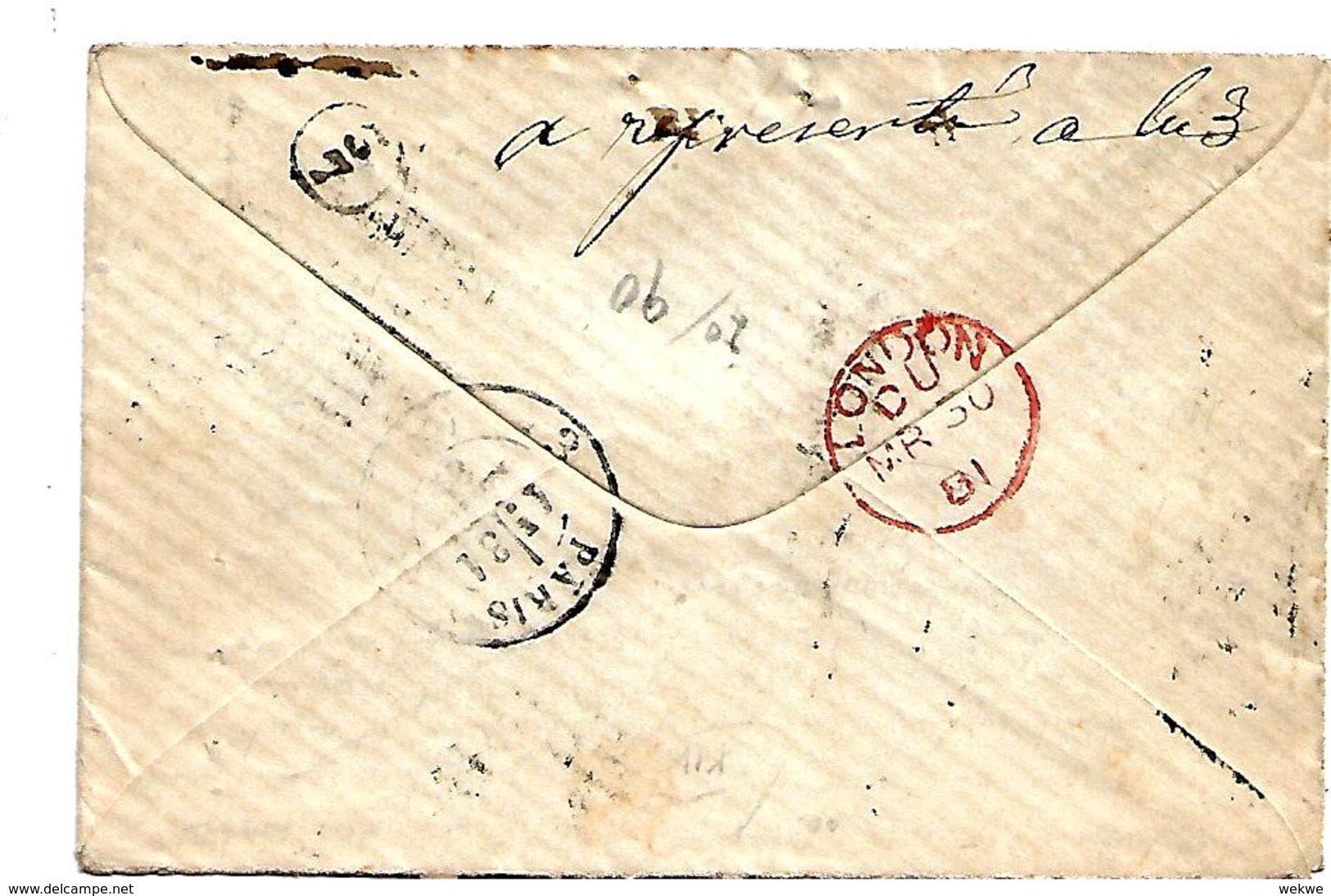 HA013 / HAITI - Brief, Unfrankiert 9.3.1881 Nach Paris über London, - Haiti